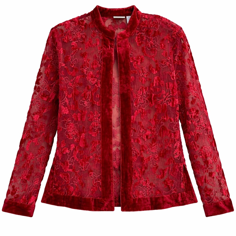 Chicos velvet sheer jacket